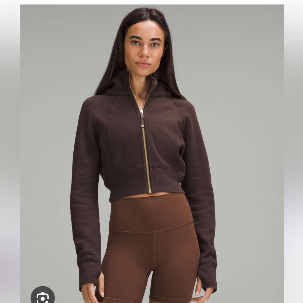 Lululemon scuba cropped hooded full zip sweatshirt.